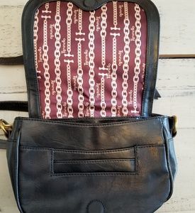 Tignanello black leather crossbody satchel